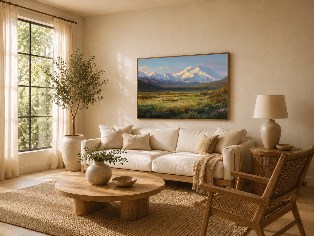 Denali National Park Spring Wall Art | Alaska Mountain Landscape Painting