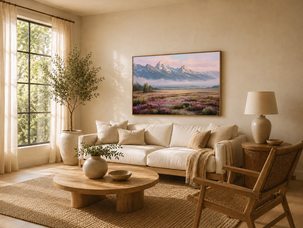 Grand Teton National Park Spring Sunrise Wall Art | Wyoming Mountain Landscape Painting