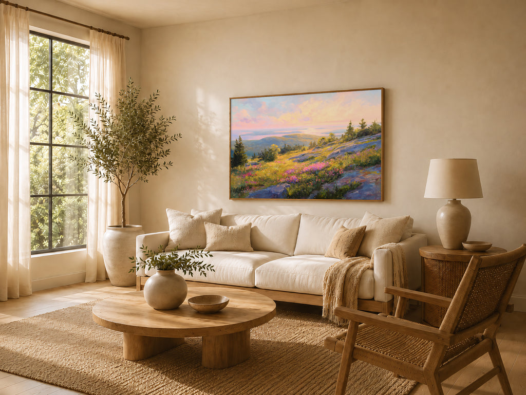 Mount Cadillac Spring Sunrise Wall Art | Acadia National Park Maine Landscape Painting