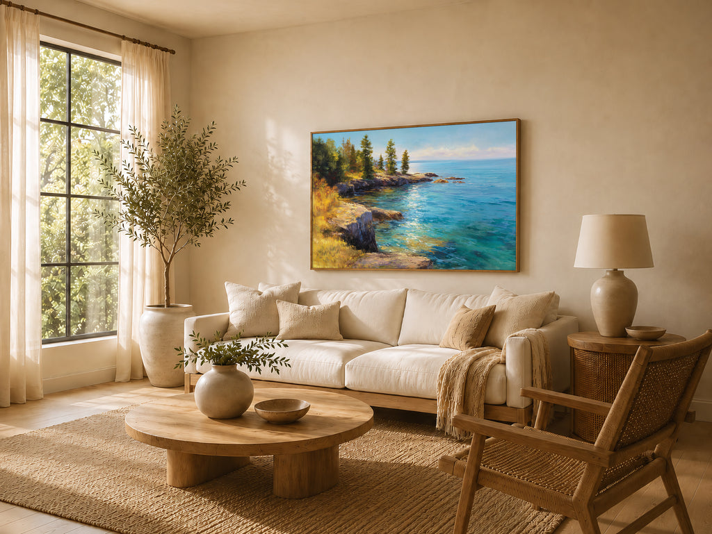 Lake Superior Summer Wall Art | Minnesota Lakeside Landscape Painting