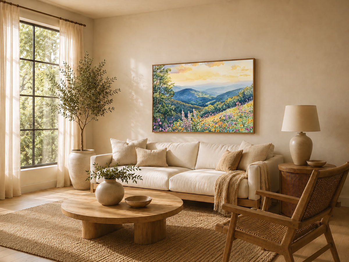 Shenandoah National Park Spring Sunset Wall Art | Virgina Wilfdlower Landscape Painting