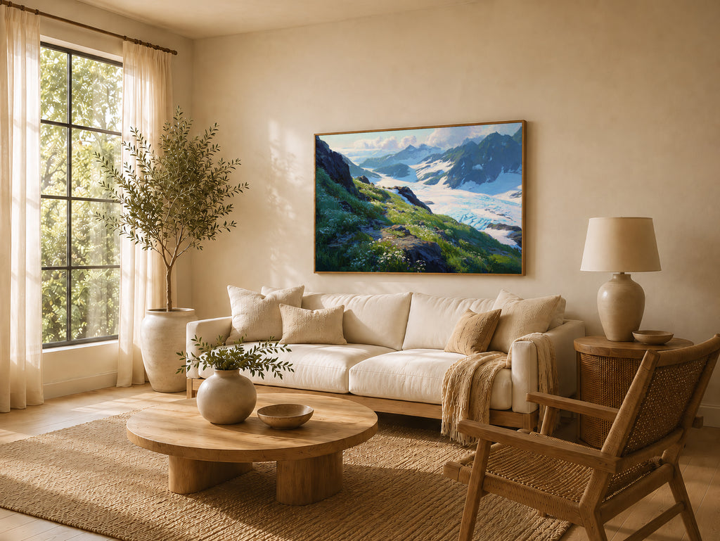 Harding Icefield Summer Wall Art | Kenai Fjords National Park Alaska Landscape Painting