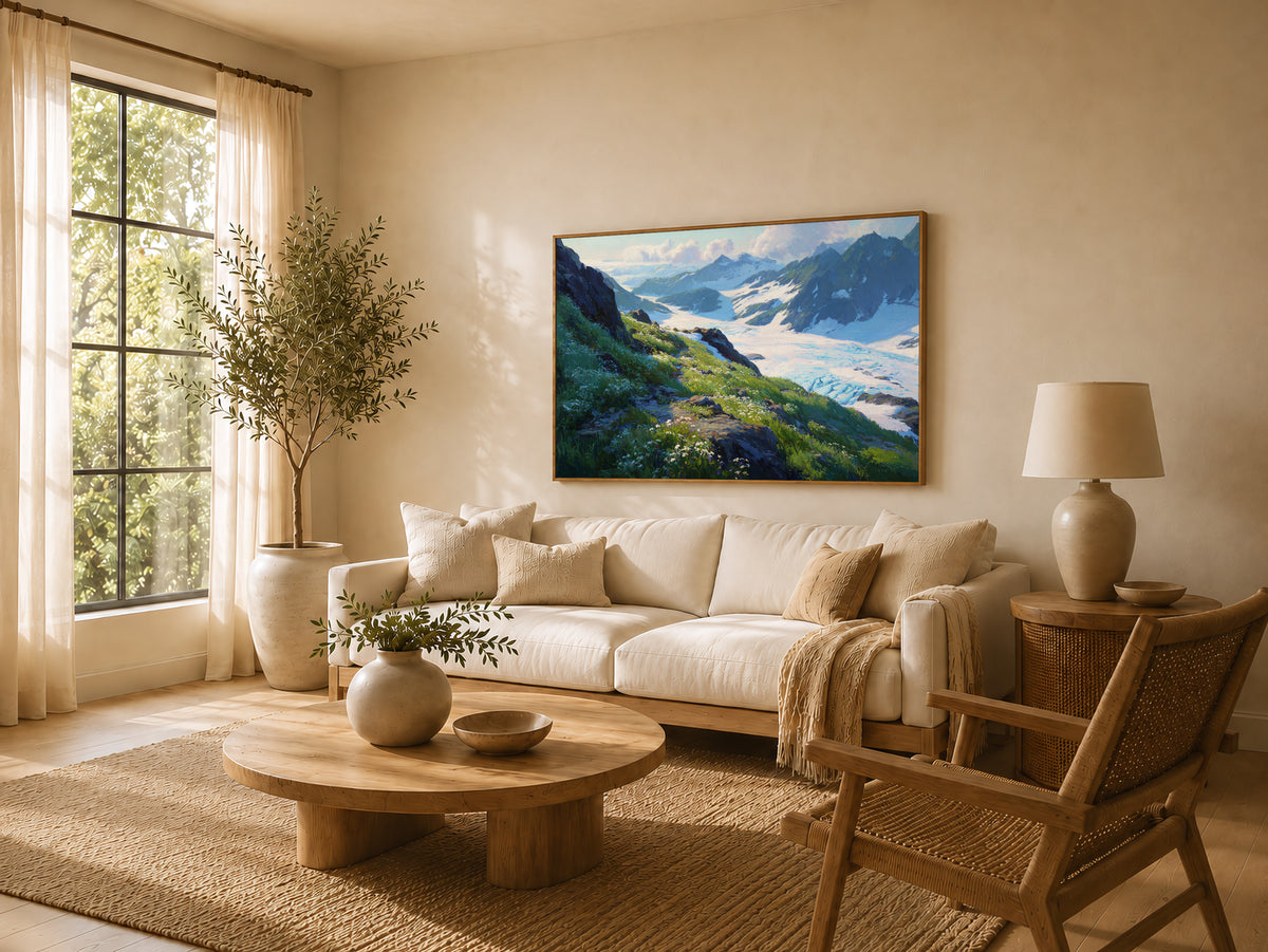 Harding Icefield Summer Wall Art | Kenai Fjords National Park Alaska Landscape Painting