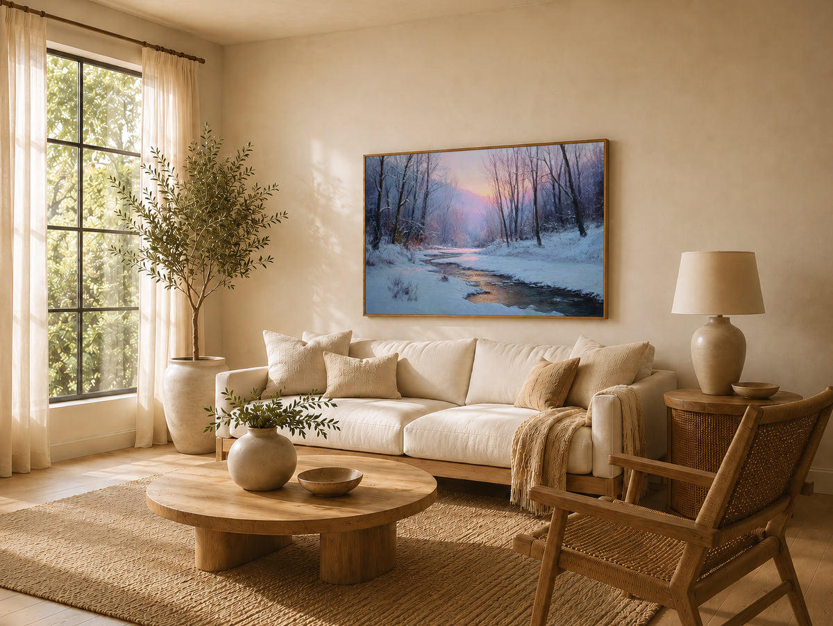 Cuyahoga Valley National Park Winter Sunrise Wall Art | Ohio River Landscape Painting
