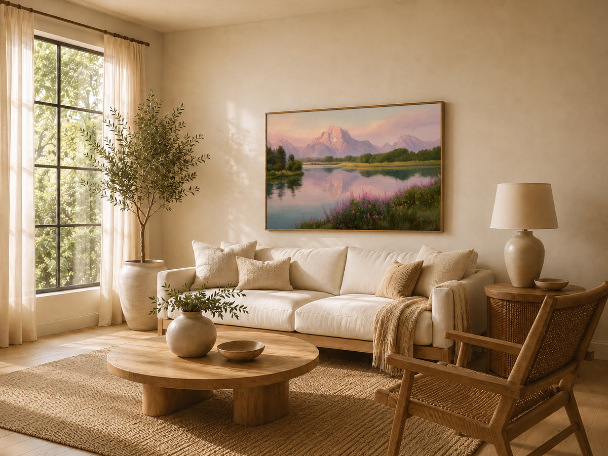 Oxbow Bend Spring Sunrise Wall Art | Grand Teton National Park Wyoming Landscape Painting