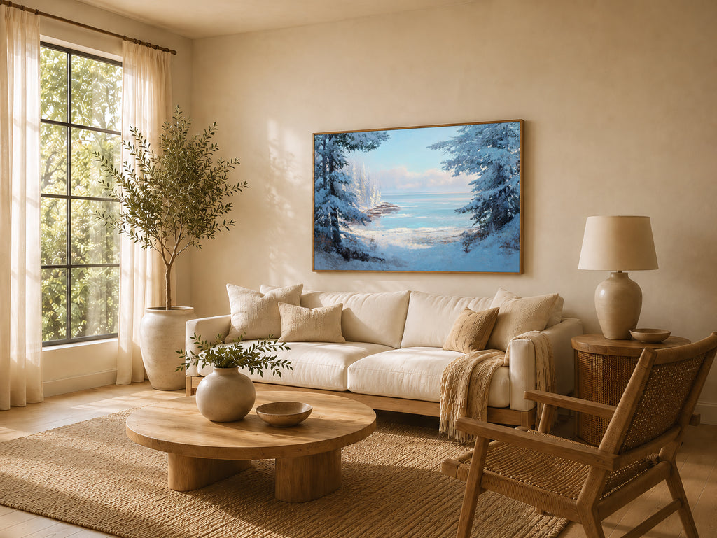 Lake Superior Winter Wall Art | Minnesota Lakeside Landscape Painting
