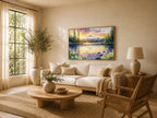 Mount Hood Spring Sunset Wall Art | Trillium Lake Oregon Lakeside Painting