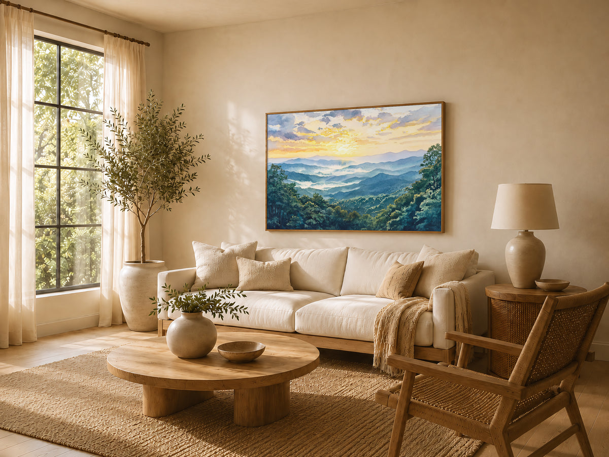 Shenandoah National Park Summer Sunset Wall Art | Virginia Blue Ridge Mountain Landscape Painting