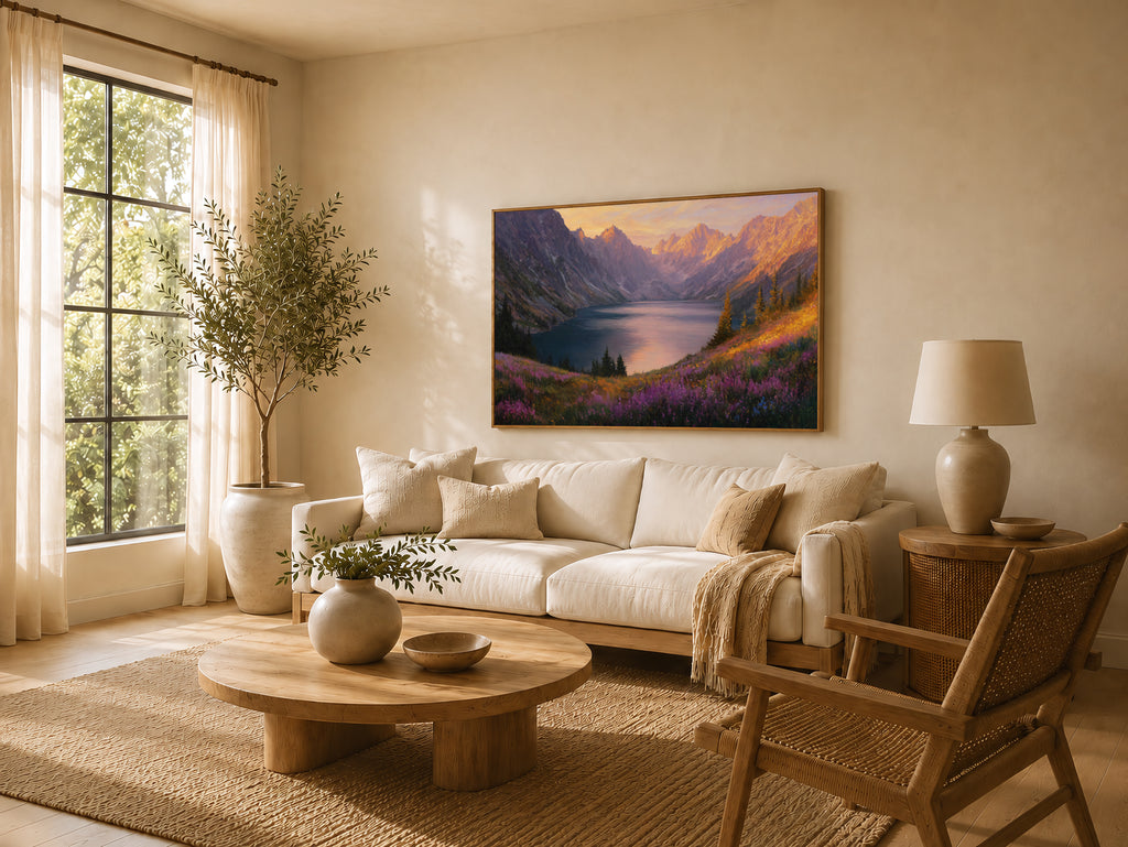 Colchuck Lake Spring Sunset Wall Art | Washington Landscape Painting
