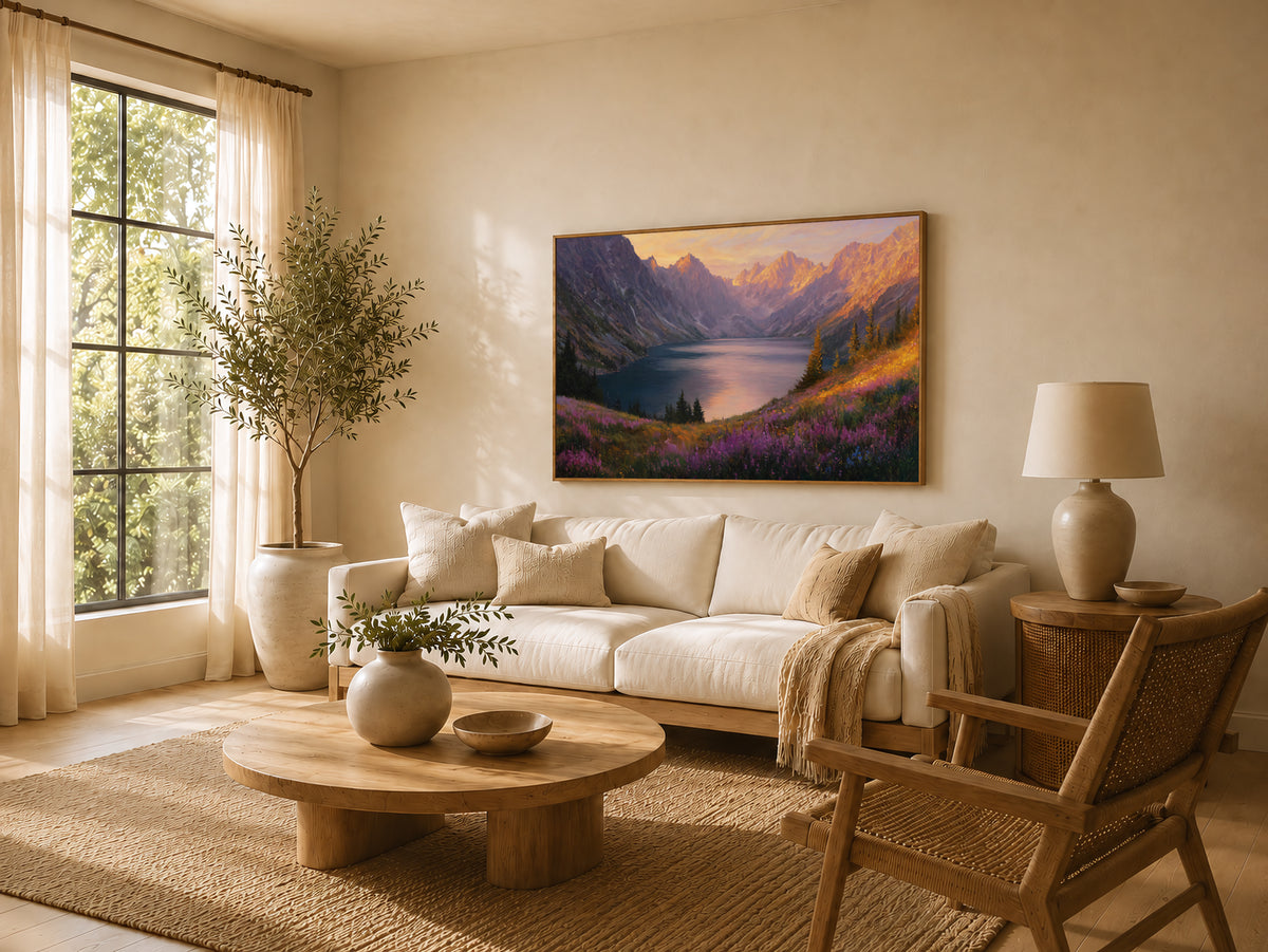 Colchuck Lake Spring Sunset Wall Art | Washington Landscape Painting