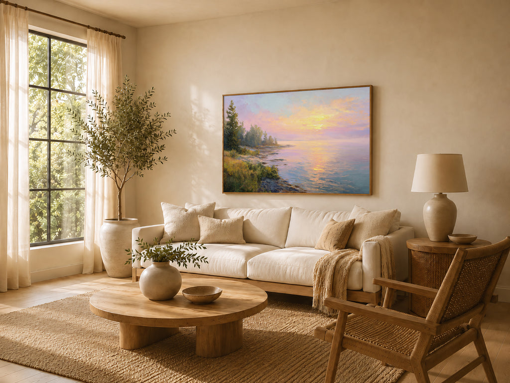 Lake Superior Summer Sunrise Wall Art | Minnesota Lakeside Landscape Painting