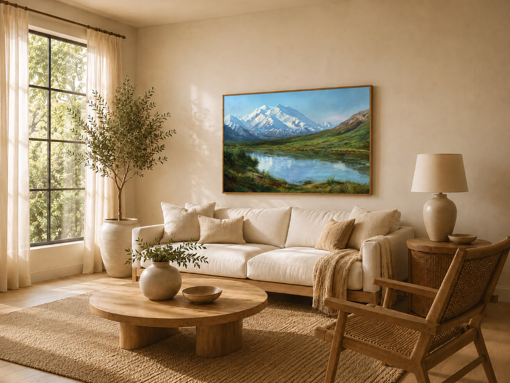 Denali National Park Summer Wall Art | Alaska Mountain Landscape Painting