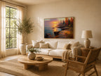 Lake Superior Fall Sunset Wall Art | Minnesota Lakeside Fall Foliage Painting