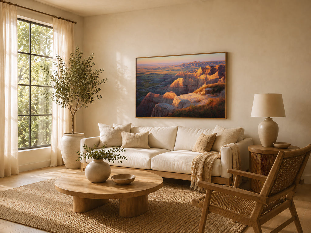 Badlands National Park Summer Sunrise Wall Art | South Dakota Landscape Painting