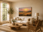 Flint Hills Summer Sunset Wall Art | Kansas Tallgrass Prairie Landscape Painting