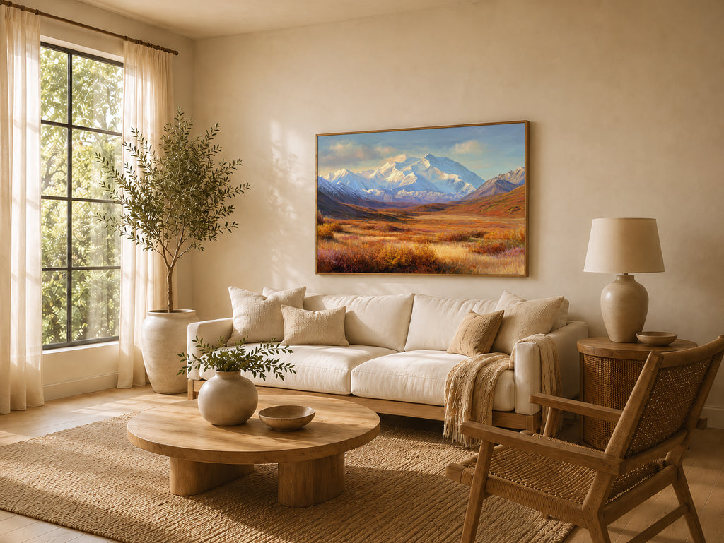 Denali National Park Fall Wall Art | Alaska Mountain Landscape Painting