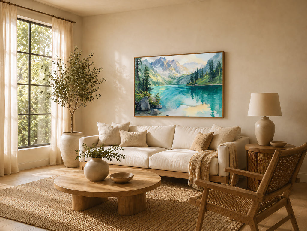 Colchuck Lake Summer Sunrise Wall Art | Washington Lakeside Painting