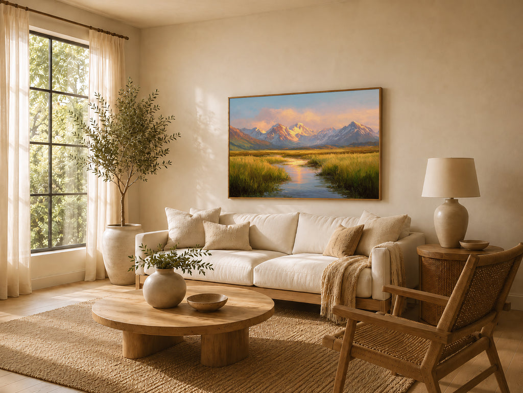 Denali National Park Summer Sunset Wall Art | Alaska Mountain Landscape Painting