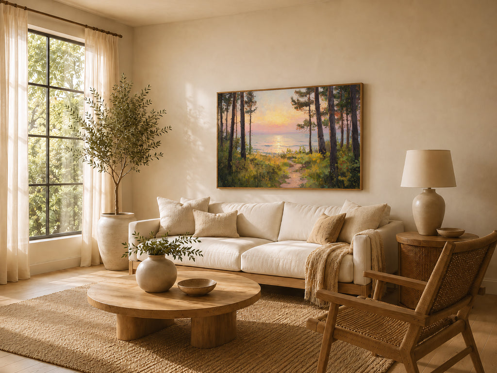Lake Michigan Summer Sunrise Wall Art | Midwest Lakeside Landscape Painting