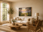 Lake Michigan Summer Sunrise Wall Art | Midwest Lakeside Landscape Painting