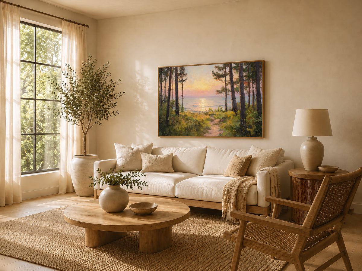 Lake Michigan Summer Sunrise Wall Art | Midwest Lakeside Landscape Painting