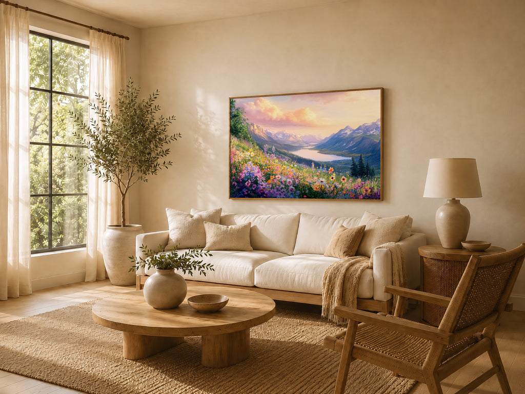 Waterton Lakes National Park Spring Sunrise Wall Art | Canada Lakeside Painting
