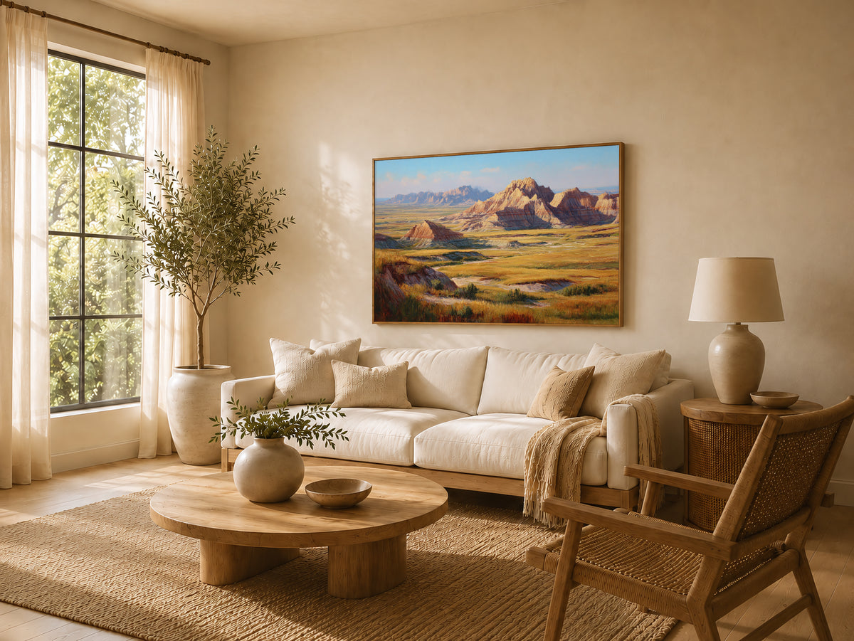 Badlands National Park Summer Wall Art | South Dakota Landscape Painting