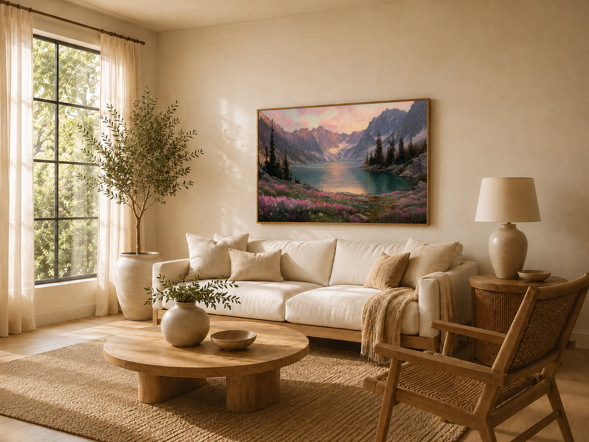 Colchuck Lake Spring Sunrise Wall Art | Washington Landscape Painting
