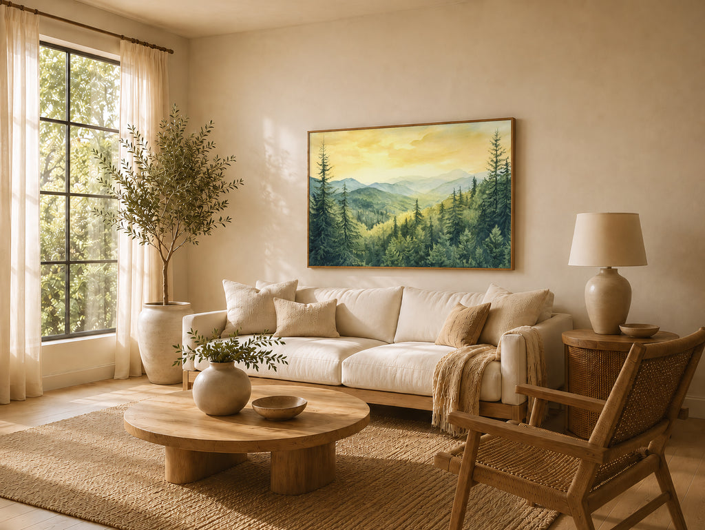 Adirondack Mountains Summer Sunset Wall Art | New York Mountain Painting