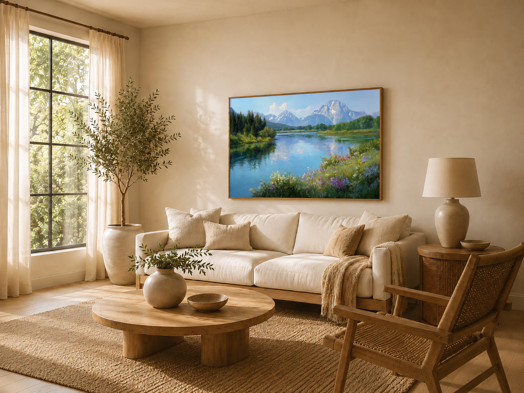 Oxbow Bend Spring Wall Art | Grand Teton National Park Wyoming Landscape Painting