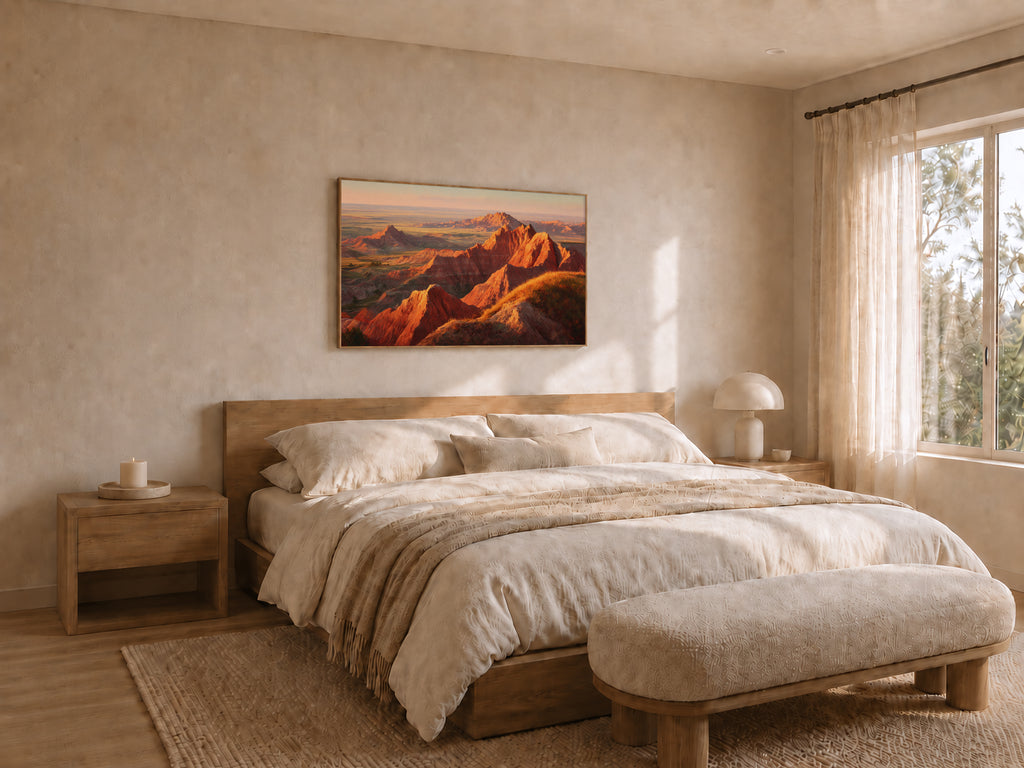 Badlands National Park Summer Sunset Wall Art | South Dakota Landscape Painting