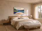 Mount Hood Summer Sunset Wall Art | Mirror Lake Oregon Lakeside Painting