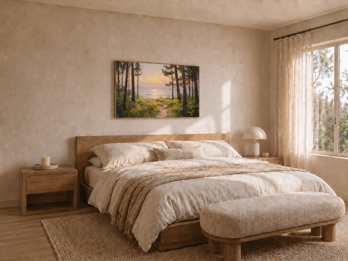 Lake Michigan Summer Sunrise Wall Art | Midwest Lakeside Landscape Painting