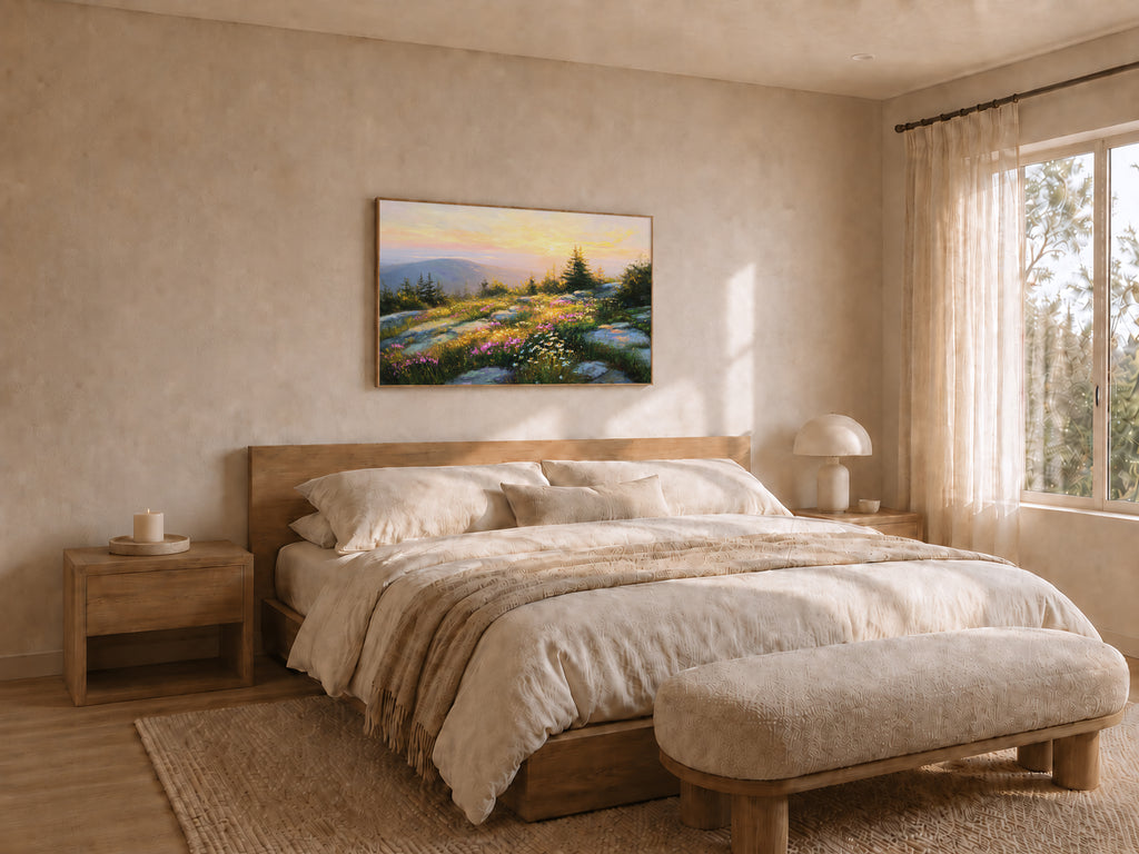 Mount Cadillac Spring Sunset Wall Art | Acadia National Park Maine Landscape Painting