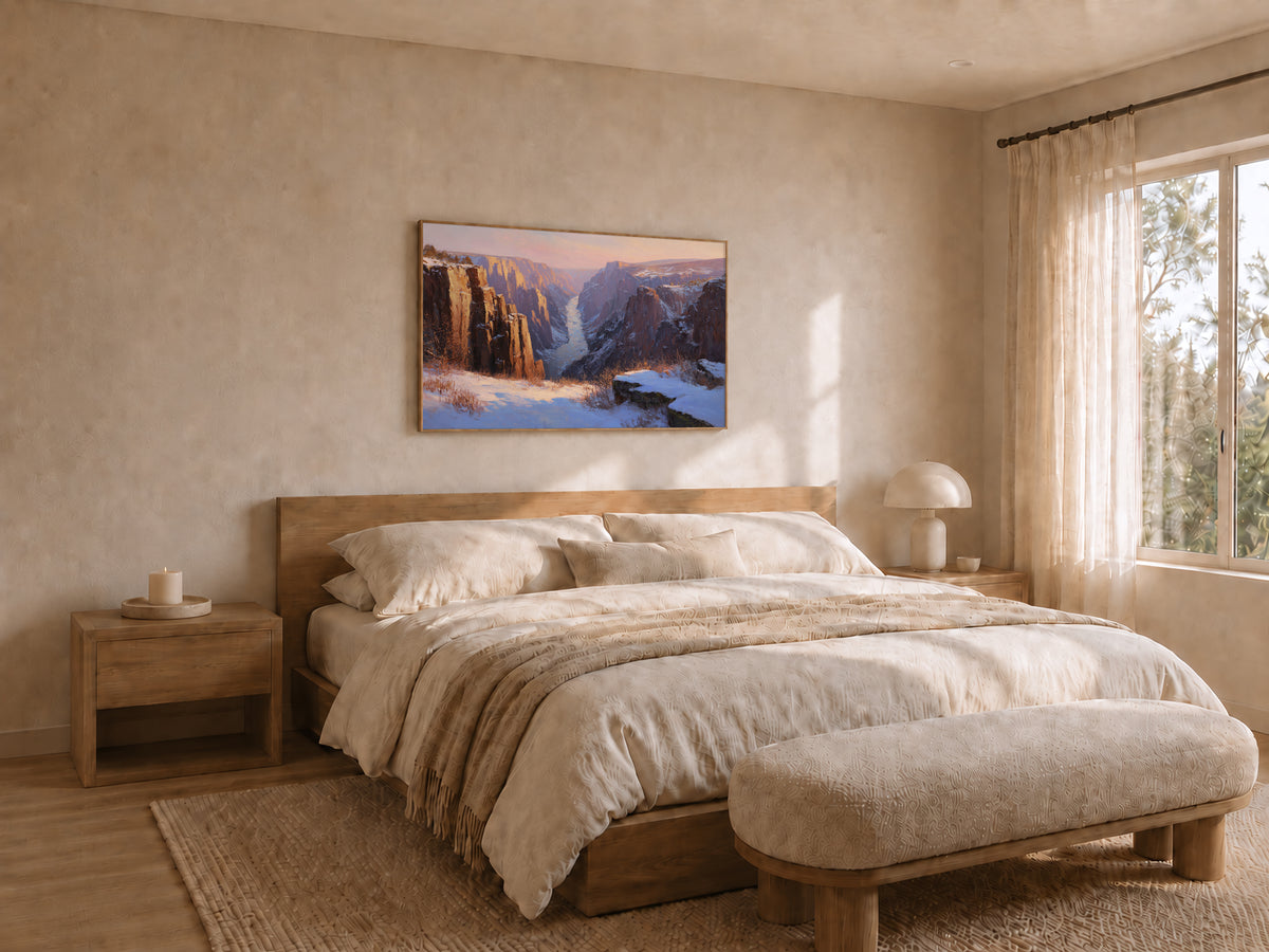 Black Canyon of the Gunnison National Park Winter Sunset Wall Art | Colorado Landscape Painting