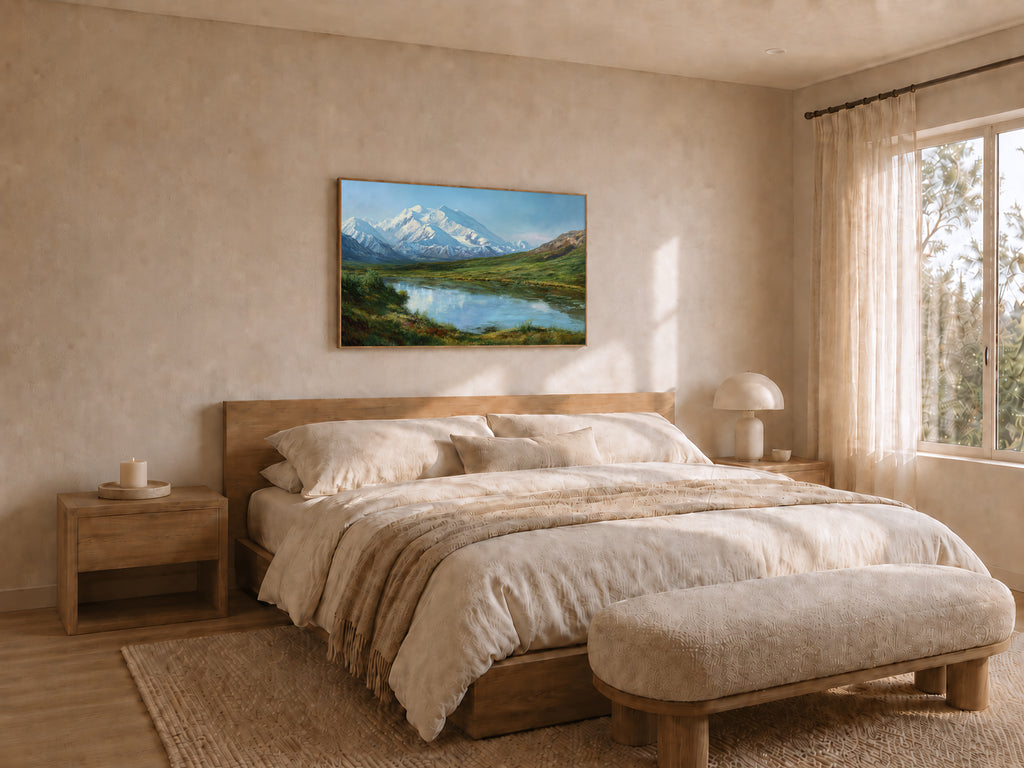Denali National Park Summer Wall Art | Alaska Mountain Landscape Painting