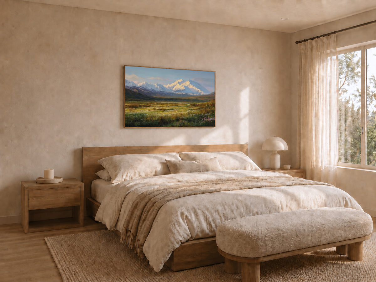Denali National Park Spring Wall Art | Alaska Mountain Landscape Painting