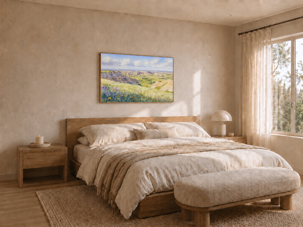 Badlands National Park Spring Wall Art | South Dakota Prairie Painting