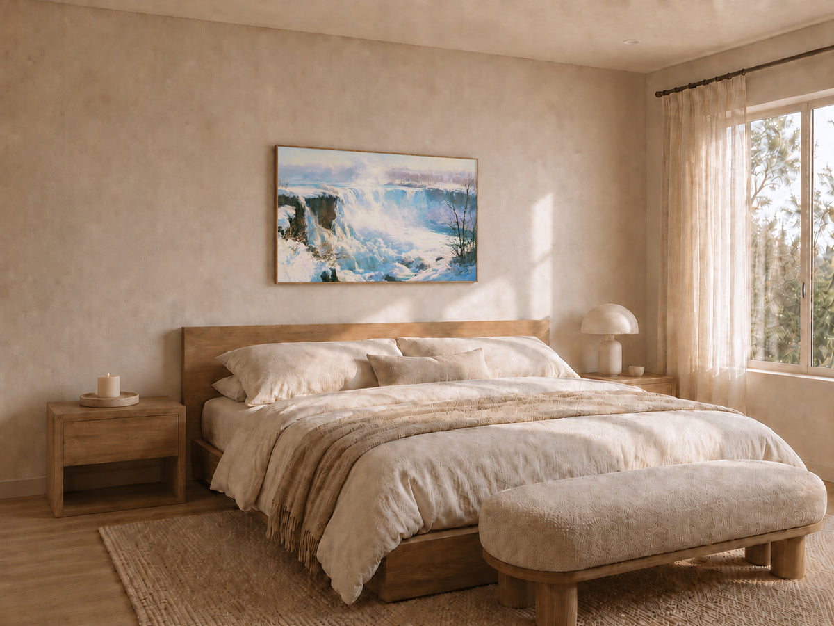 Niagara Falls Winter Wall Art | Canada New York Landscape Painting
