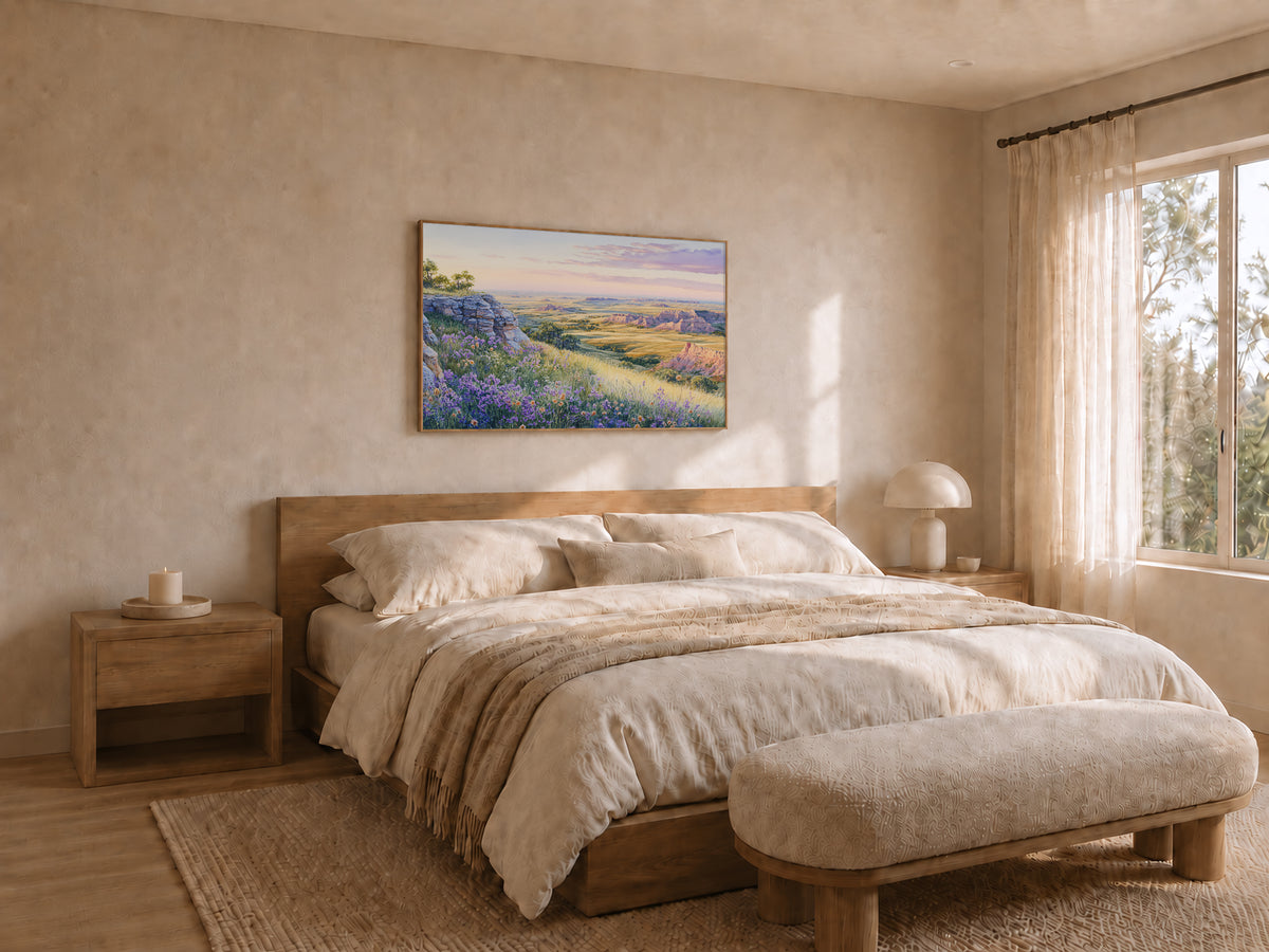 Badlands National Park Spring Sunrise Wall Art | South Dakota Prairie Painting