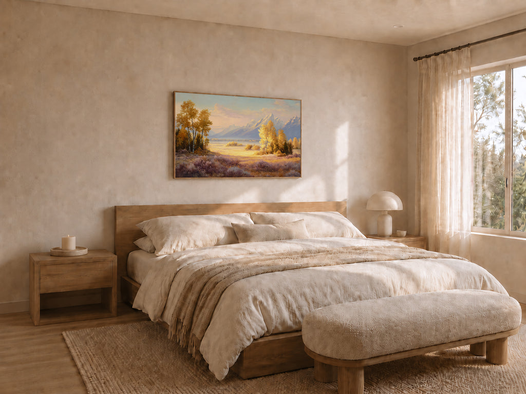 Grand Teton National Park Fall Sunrise Wall Art | Wyoming Mountain Landscape Painting