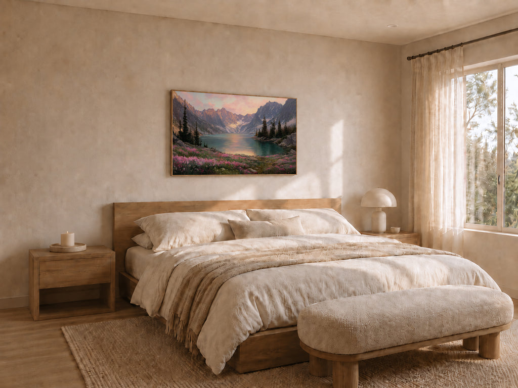 Colchuck Lake Spring Sunrise Wall Art | Washington Landscape Painting