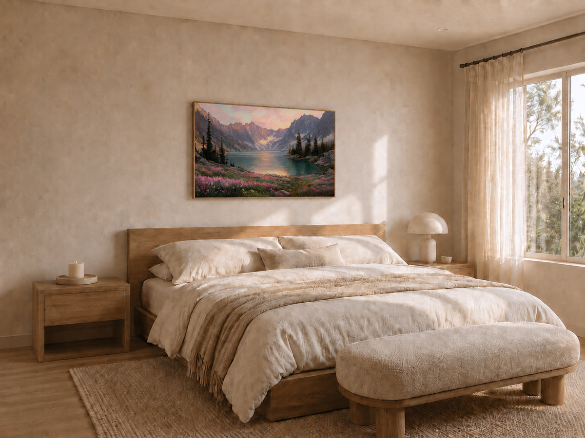 Colchuck Lake Spring Sunrise Wall Art | Washington Landscape Painting