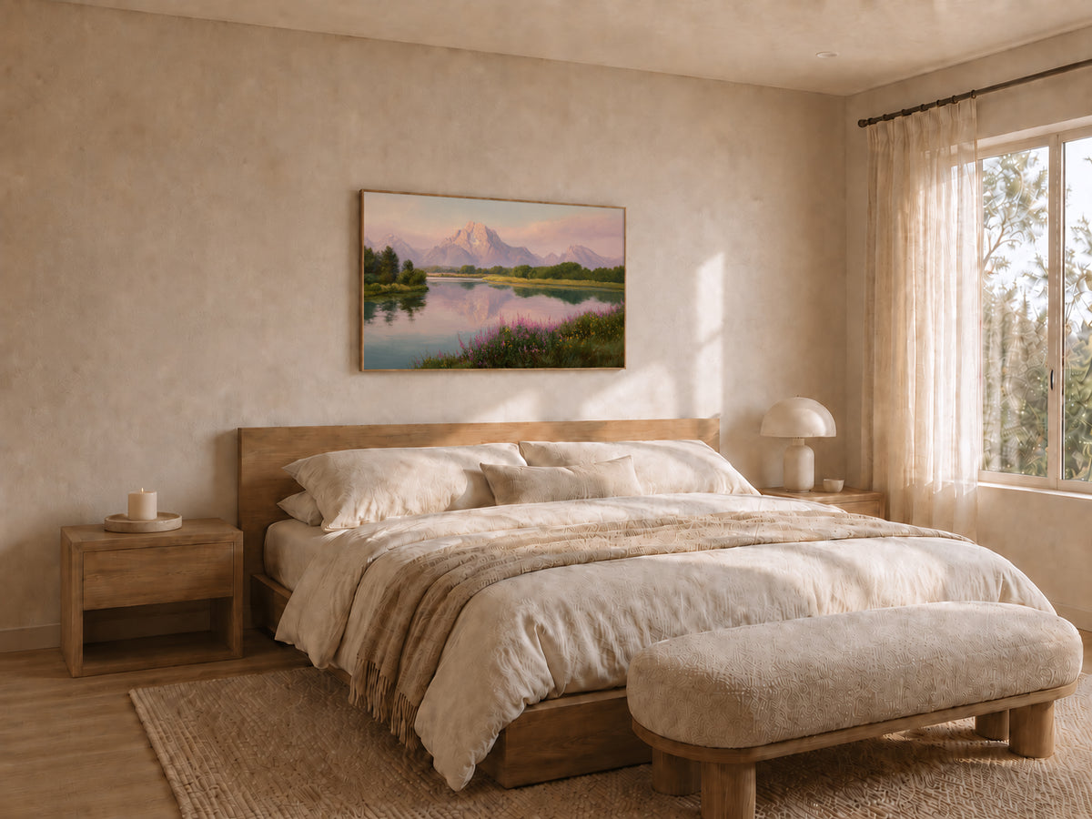 Oxbow Bend Spring Sunrise Wall Art | Grand Teton National Park Wyoming Landscape Painting