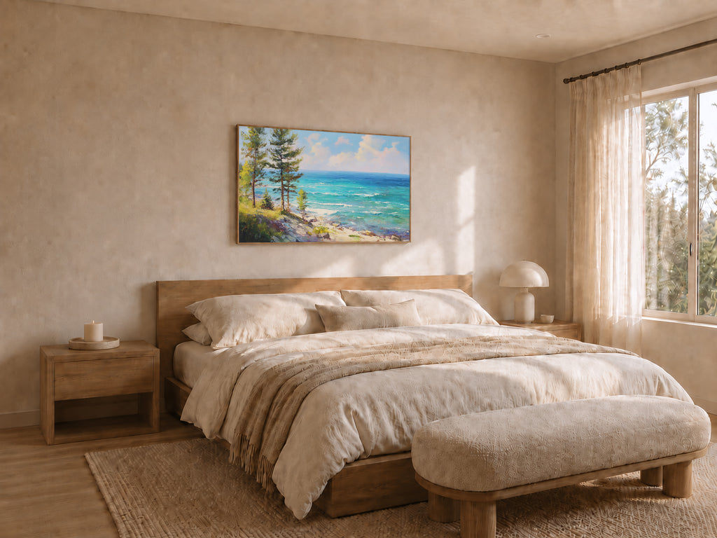 Lake Michigan Summer Wall Art | Midwest Lakeshore Landscape Painting