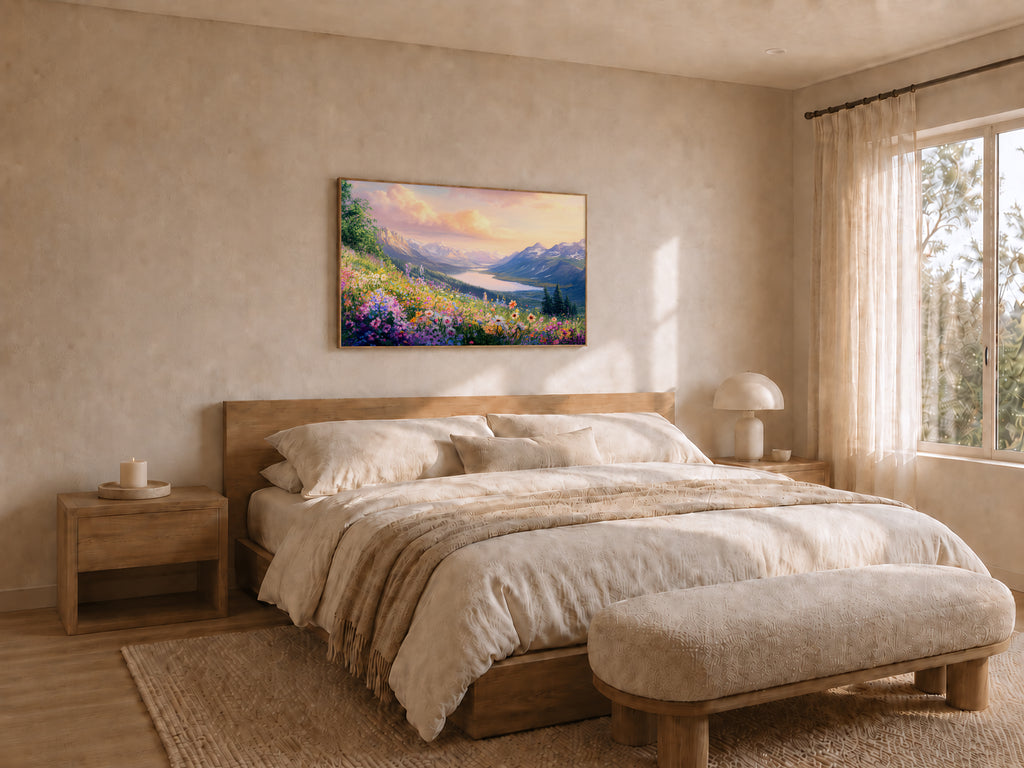 Waterton Lakes National Park Spring Sunrise Wall Art | Canada Lakeside Painting