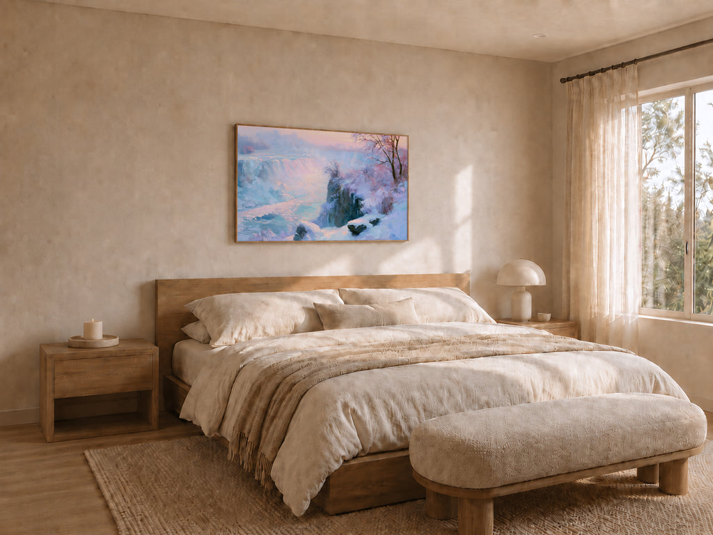 Niagara Falls Winter Sunrise Wall Art | Canada New York Landscape Painting