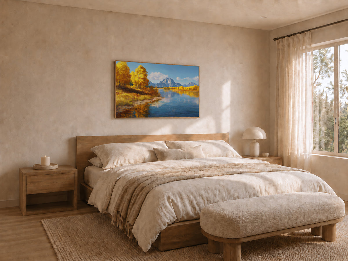 Oxbow Bend Fall Wall Art | Grand Teton National Park Wyoming Landscape Painting
