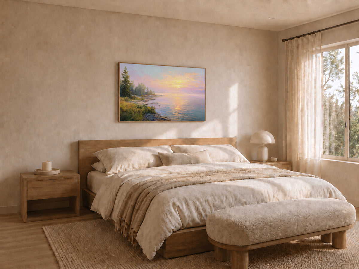 Lake Superior Summer Sunrise Wall Art | Minnesota Lakeside Landscape Painting