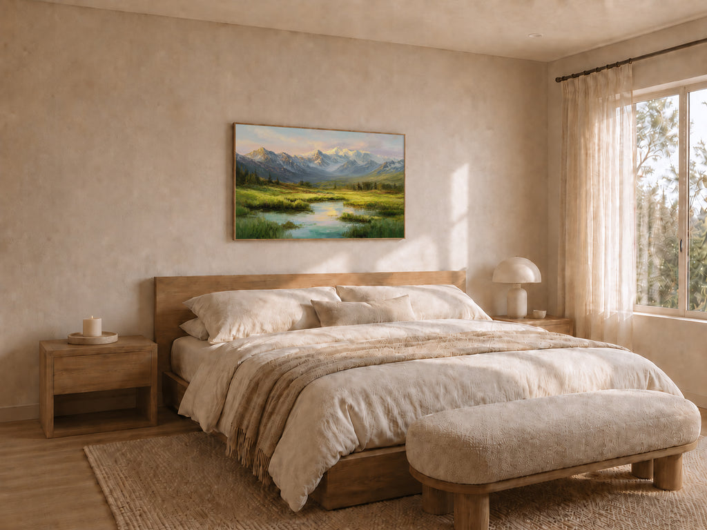 Denali National Park Summer Sunrise Wall Art | Alaska Mountain Landscape Painting